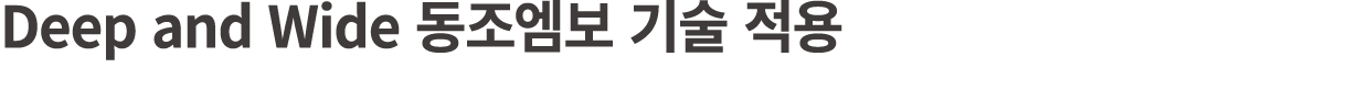 Deep and Wide 동조엠보 기술 적용