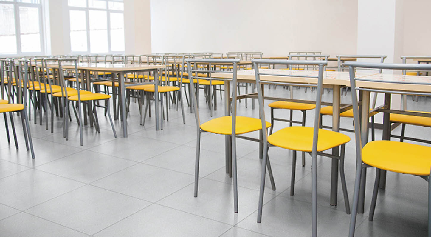 Modern new school building  Cafeteria in modern school